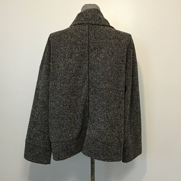 Roots Canada Black White Marled Knit Long Sleeve Cowl Neck Sweater Size XL - Picture 4 of 12